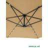 Зонт садовый GREEN GLADE 6013 с LED подсветкой светло-коричневый